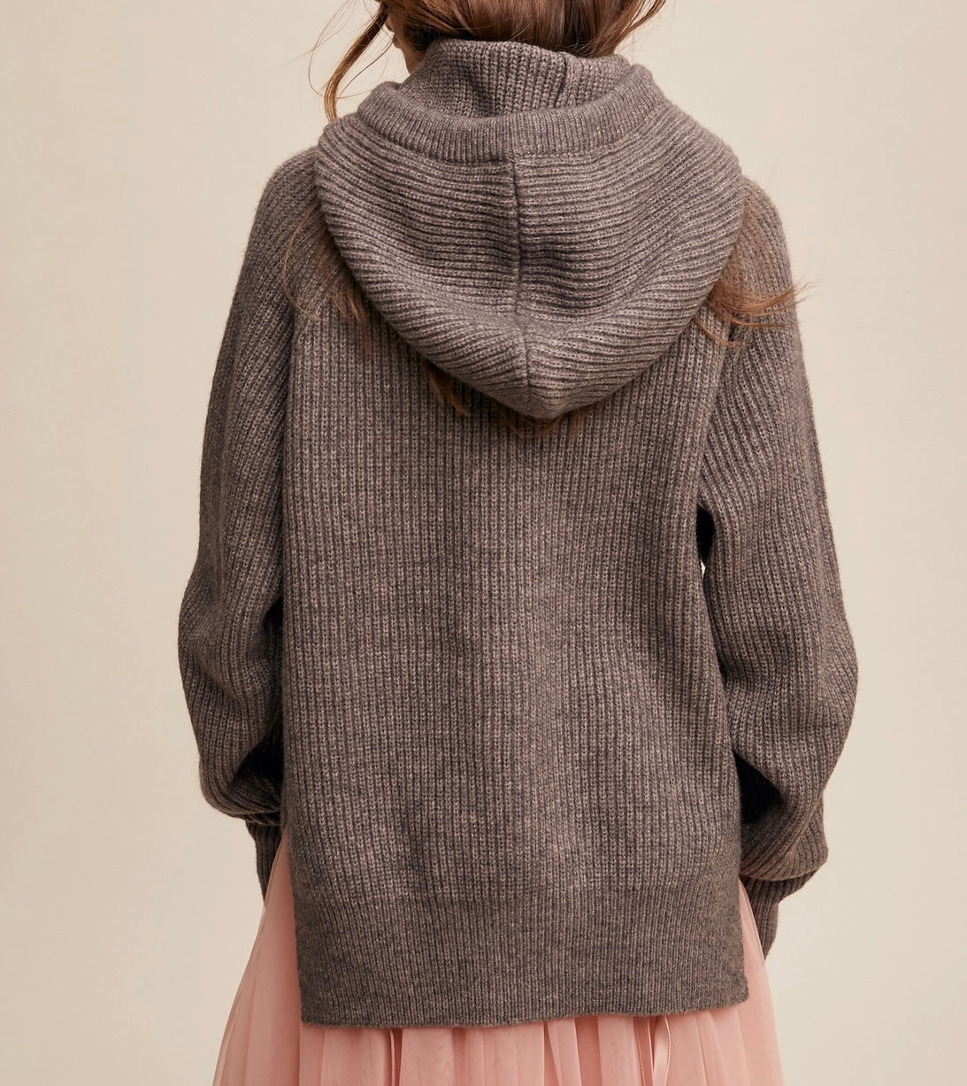 Mocha Mood Detachable Hood Sweater