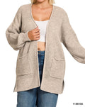 Waffle Cardigan Sweater