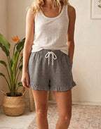 Gingham Ruffle Bottom Shorts