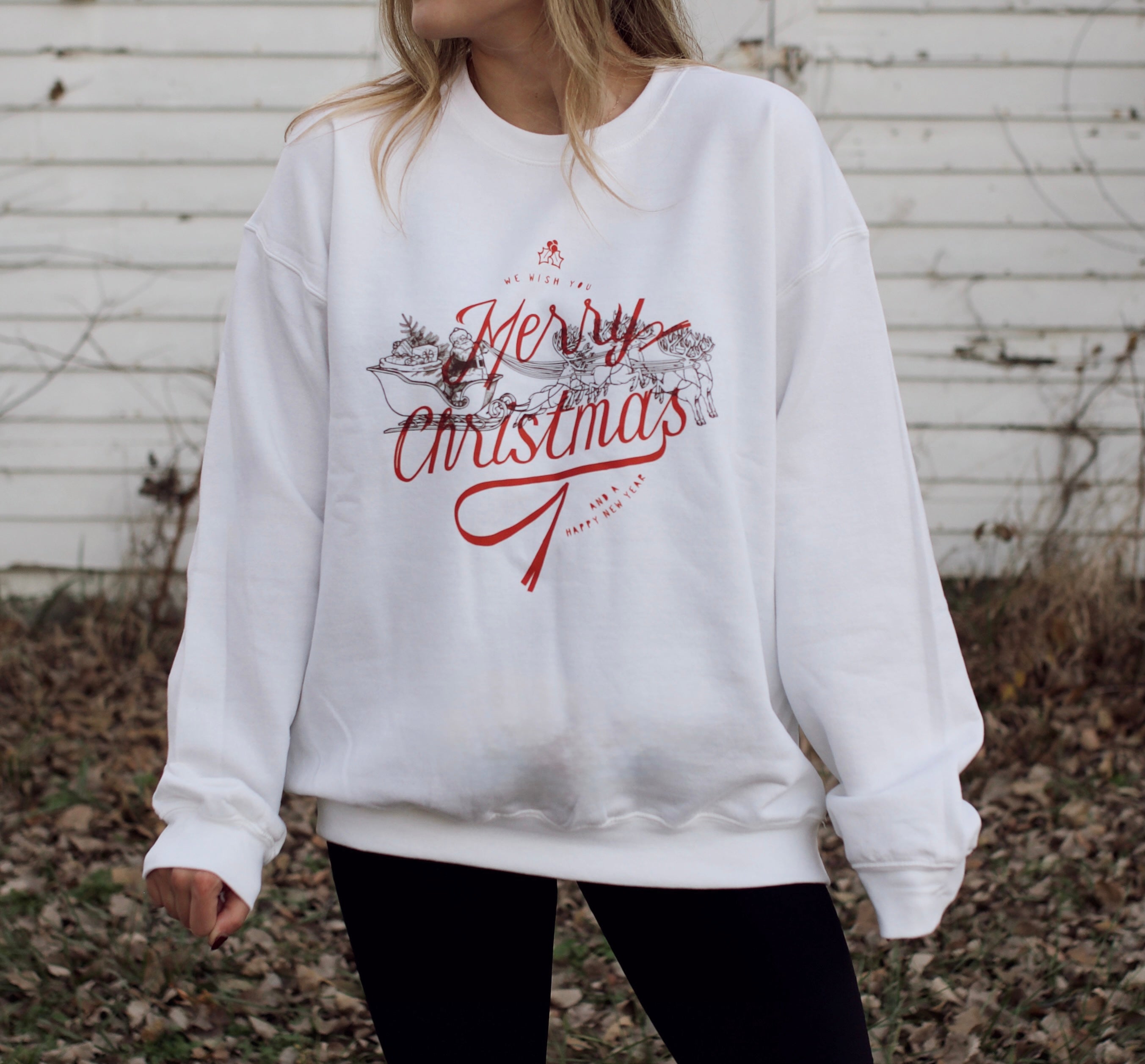 Merry Sleigh Ride Christmas Crewneck Sweatshirt