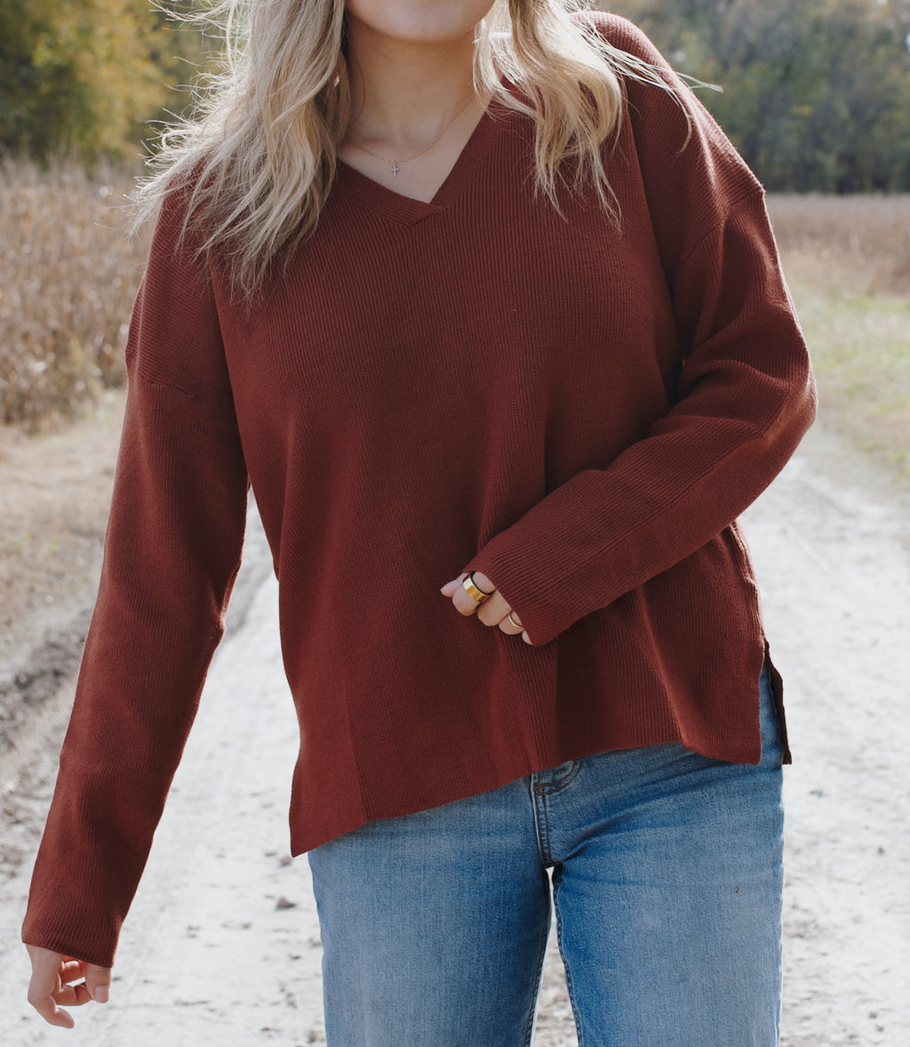 Simply Spoken Sweater - Brick