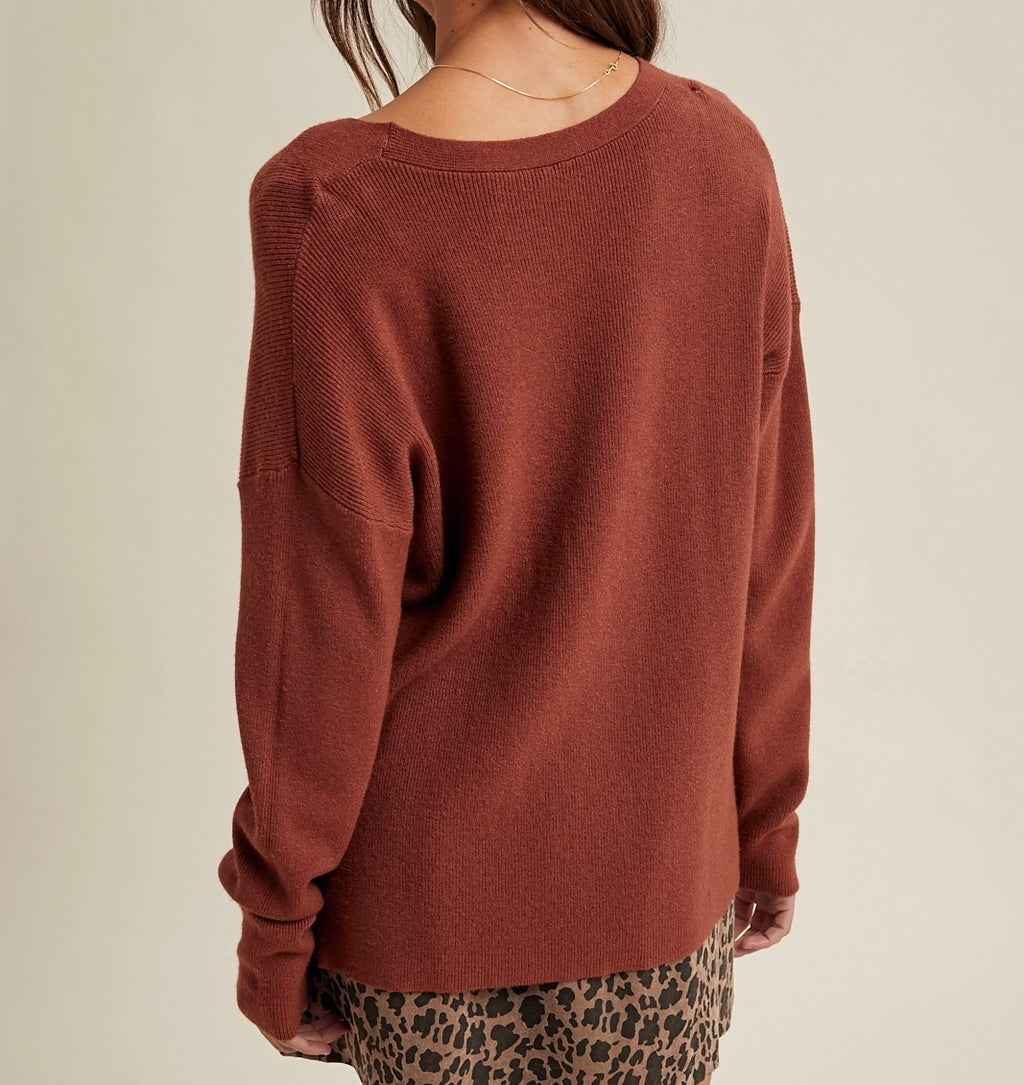 Simply Spoken Sweater - Brick