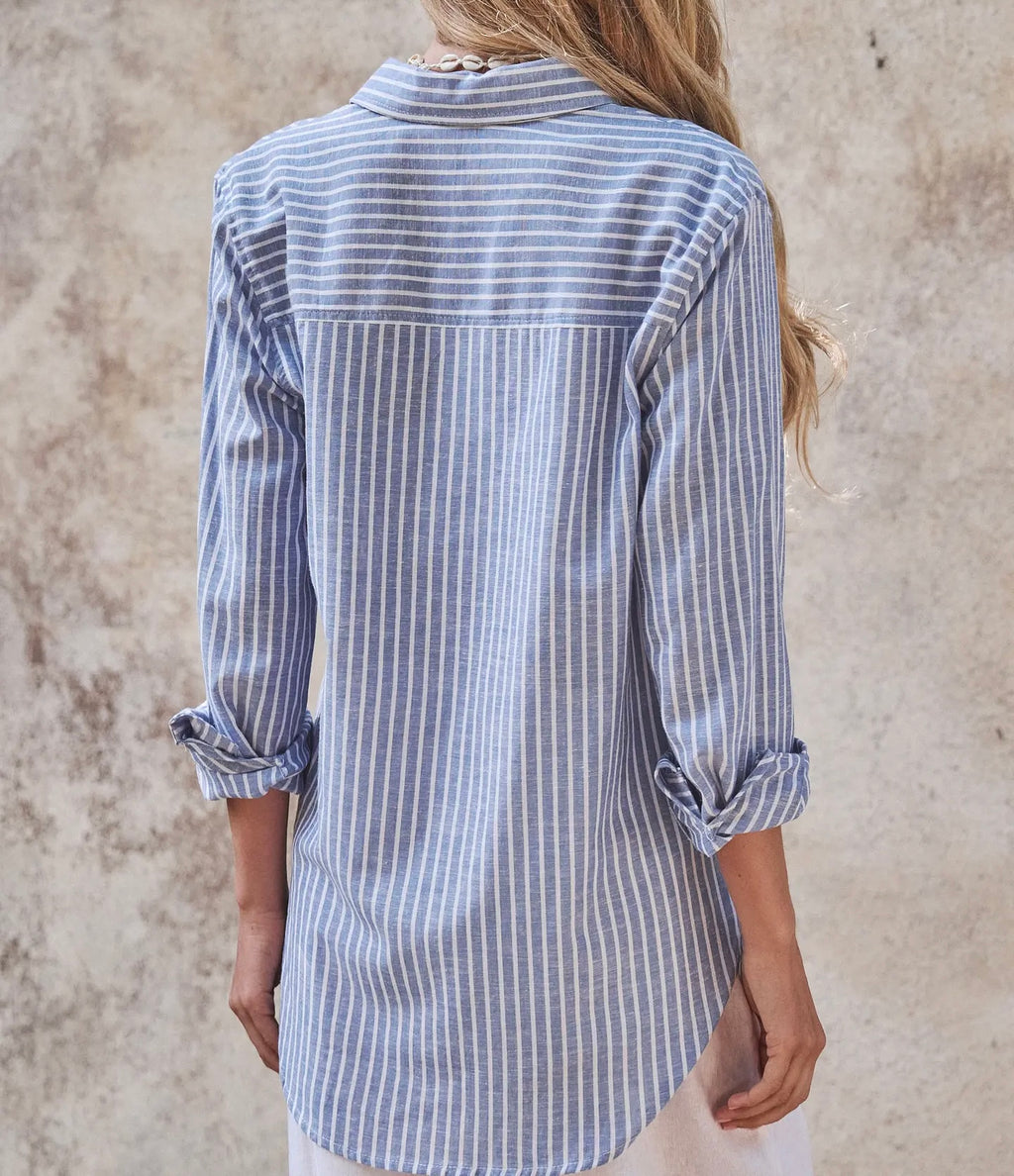 Blue Striped Button Up
