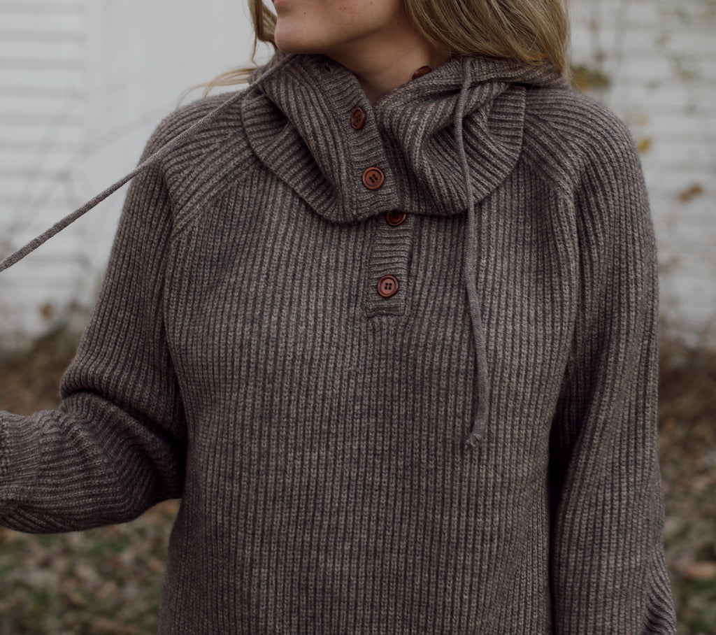 Mocha Mood Detachable Hood Sweater