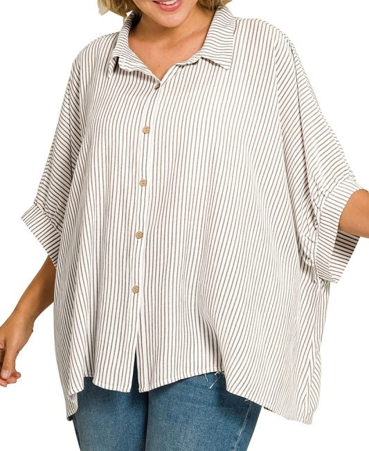 Oversized Striped Boxy Top