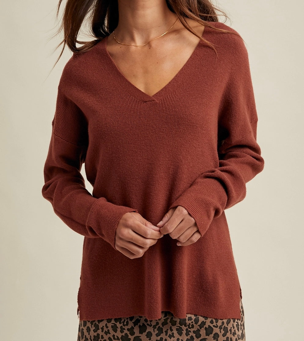 Simply Spoken Sweater - Brick