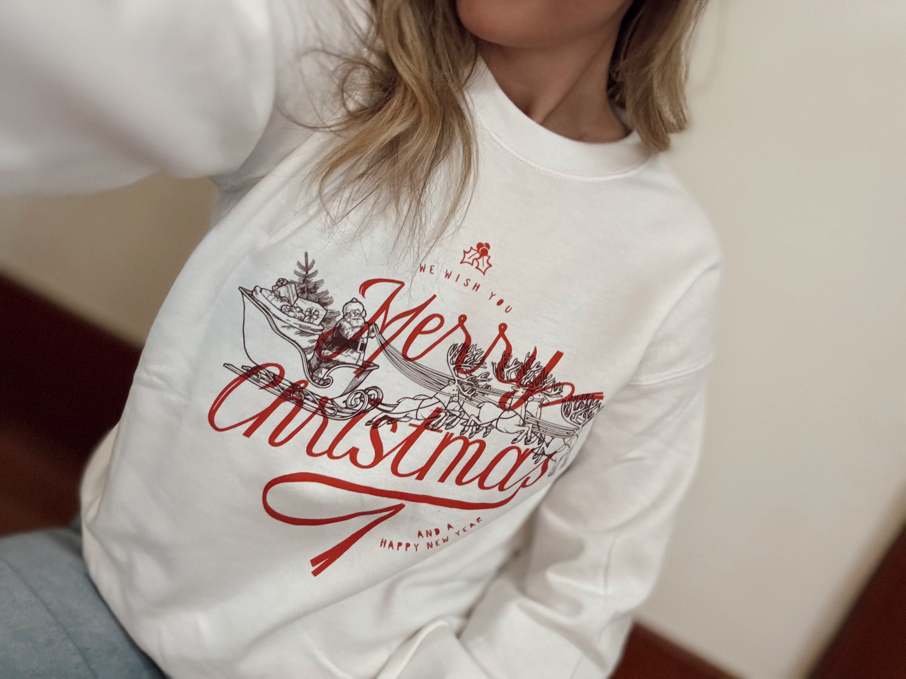 Merry Sleigh Ride Christmas Crewneck Sweatshirt