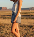 Gingham Ruffle Bottom Shorts
