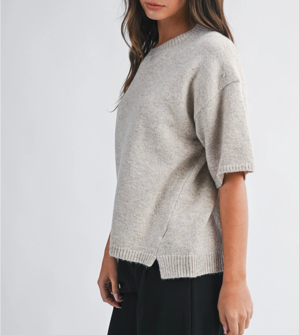 Short Sleeve Knit Sweater