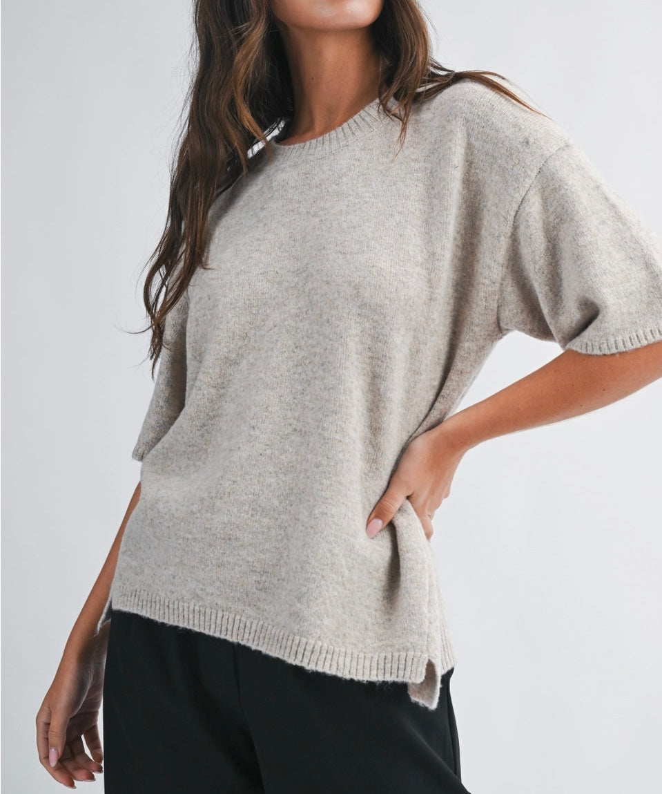 Short Sleeve Knit Sweater