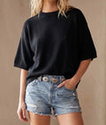 Half Sleeve Oversized Sweater - Black