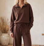 Scuba Quarter Zip Top- Mocha
