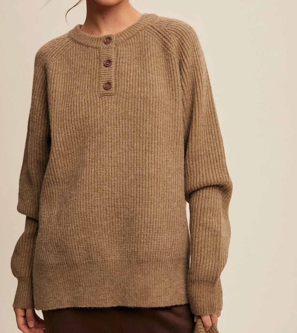 Mocha Mood Detachable Hood Sweater