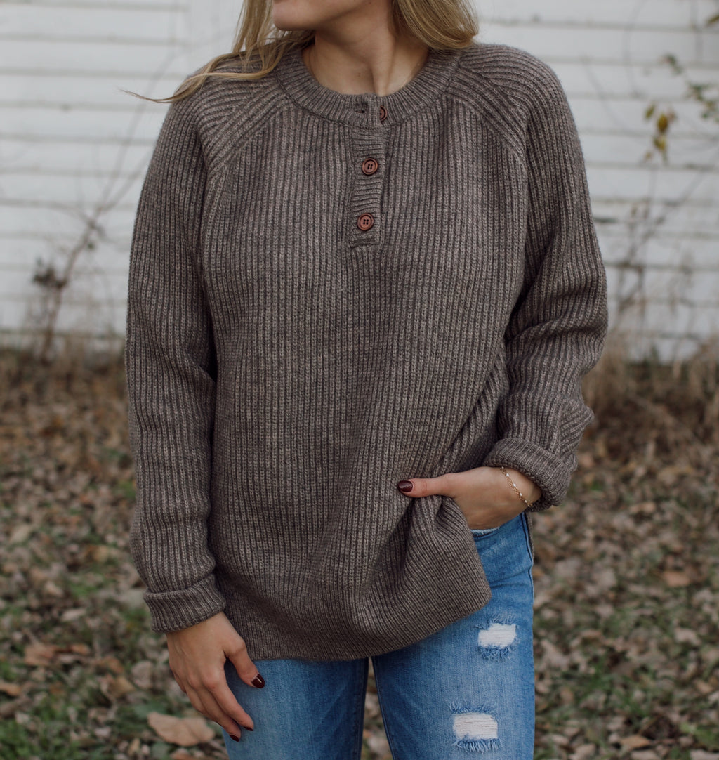 Mocha Mood Detachable Hood Sweater