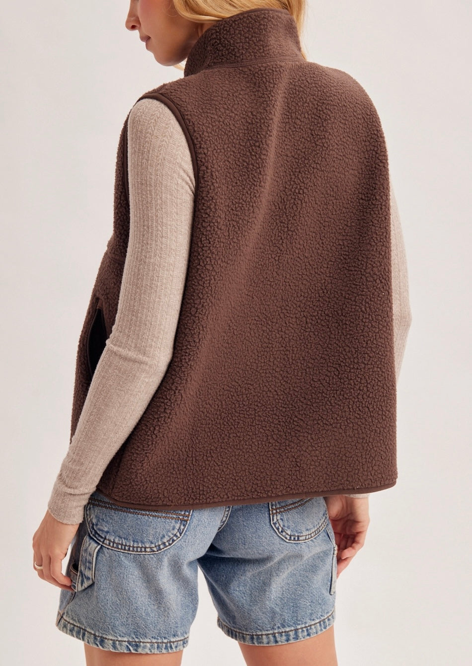 Espresso Sherpa Fleece Vest