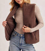 Espresso Sherpa Fleece Vest