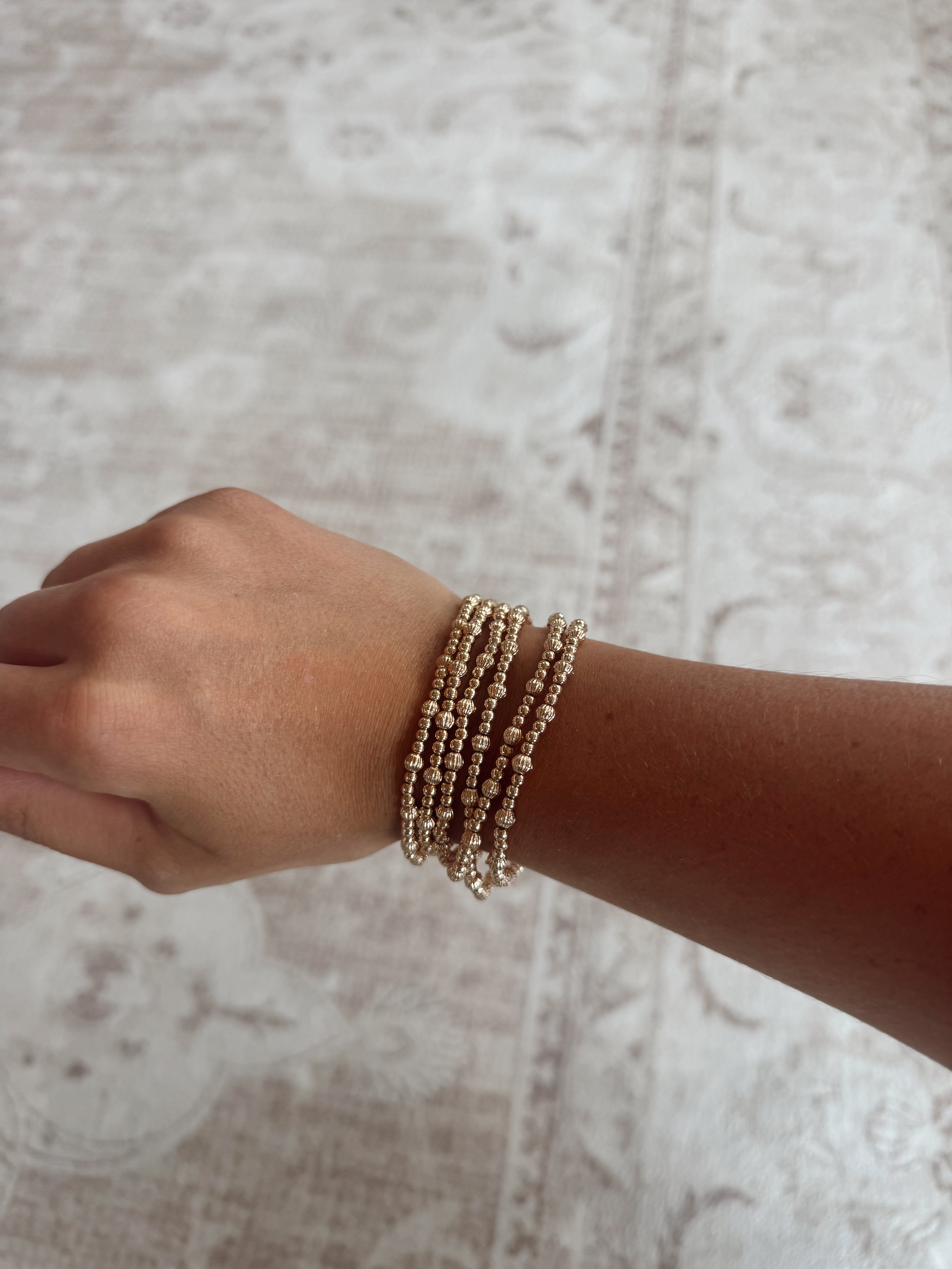 Gold Beaded Bracelet Set