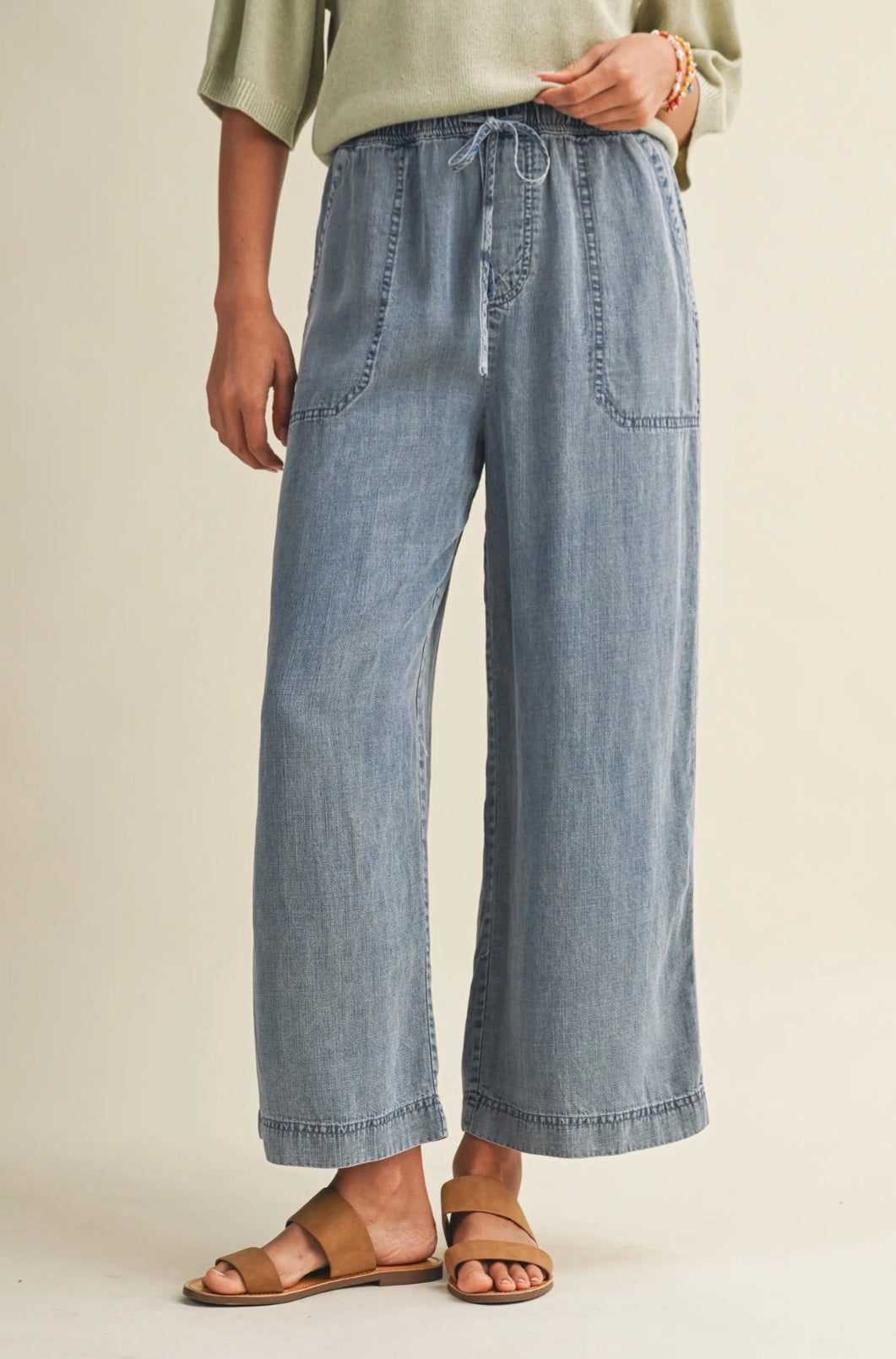 Denim Wash Linen Pants