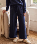Scuba Wide Leg Pants- Navy