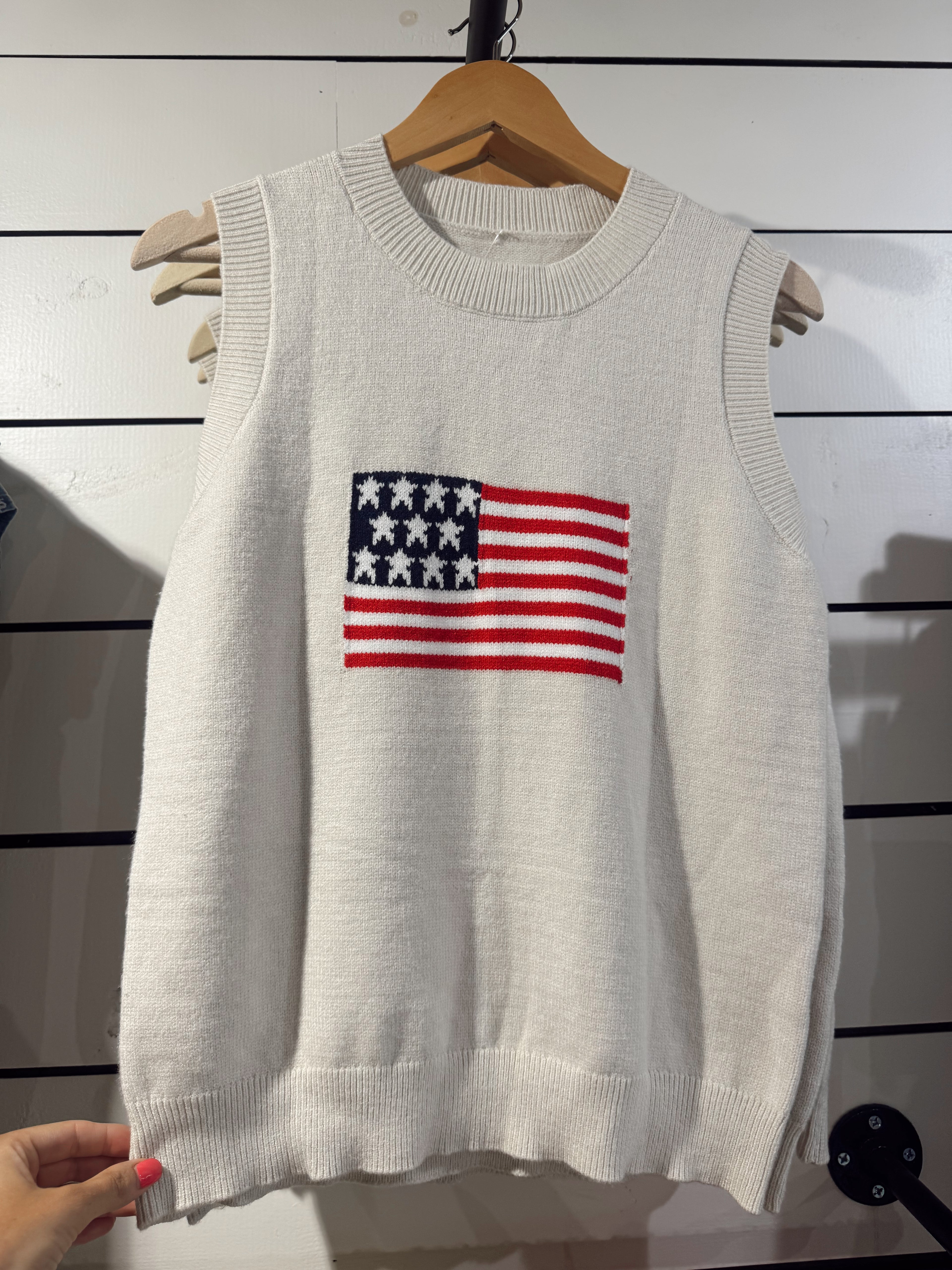American Flag Knit Tank