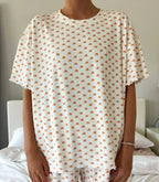 Short Sleeve Pumpkin Pajama Top