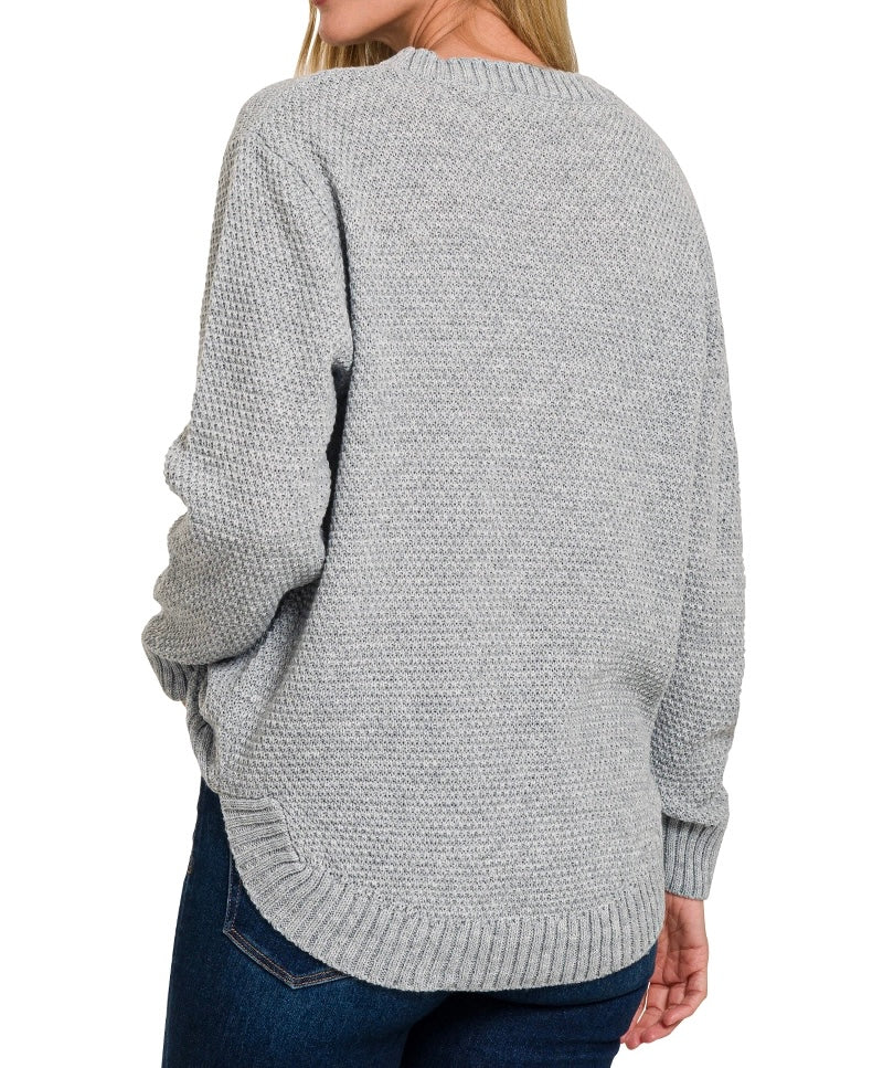 Sweet Pink Round Neck Sweater