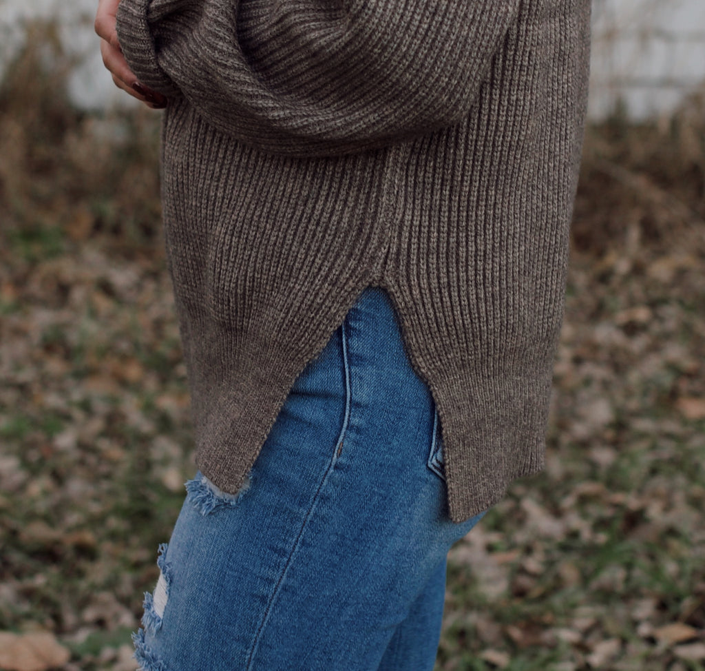 Mocha Mood Detachable Hood Sweater