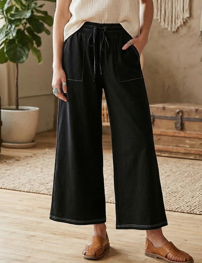 Relaxed Drawstring Knit Pants