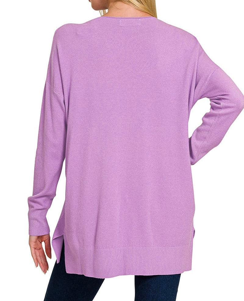 Softest White Front Seam Sweater