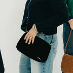 Suede Harper Shoulder Bag - Black