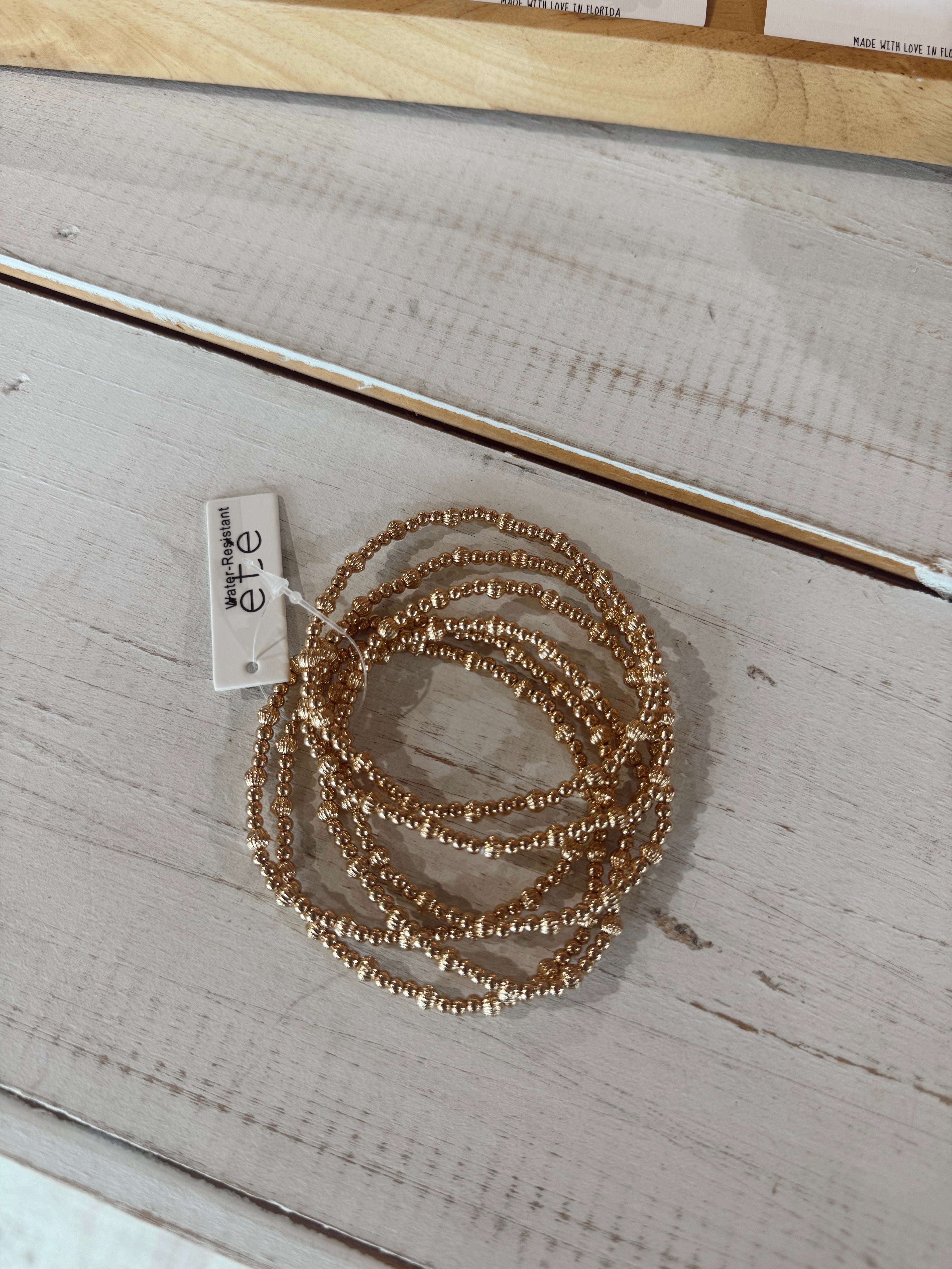 Gold Beaded Bracelet Set