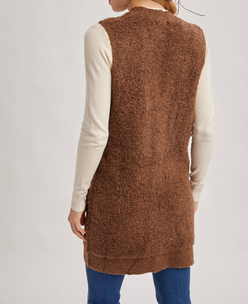 V-neck Teddy Cardigan Vest