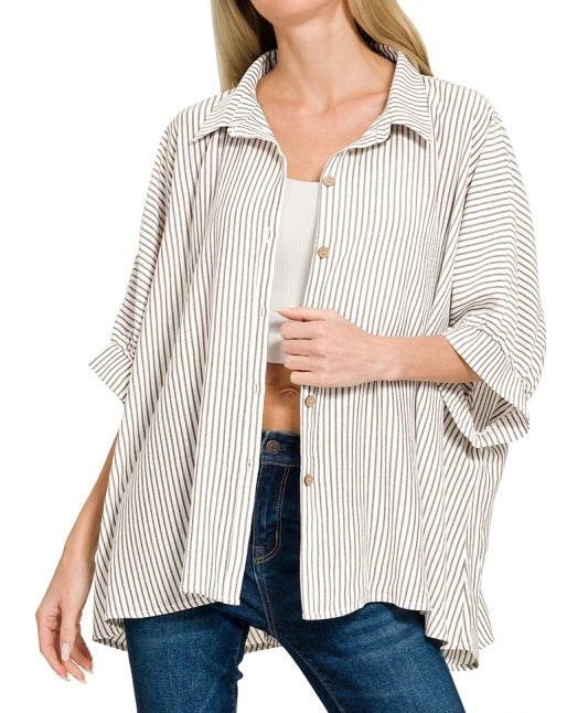 Oversized Striped Boxy Top