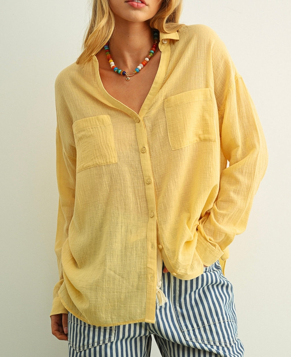 Golden Butter Button Up