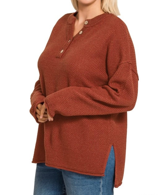 Plus Button Henley