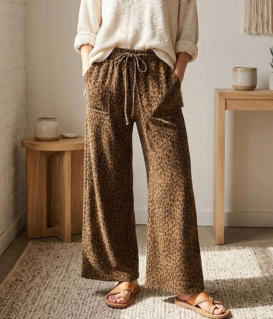 Leopard Wide Leg Pants