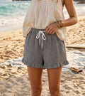 Gingham Ruffle Bottom Shorts