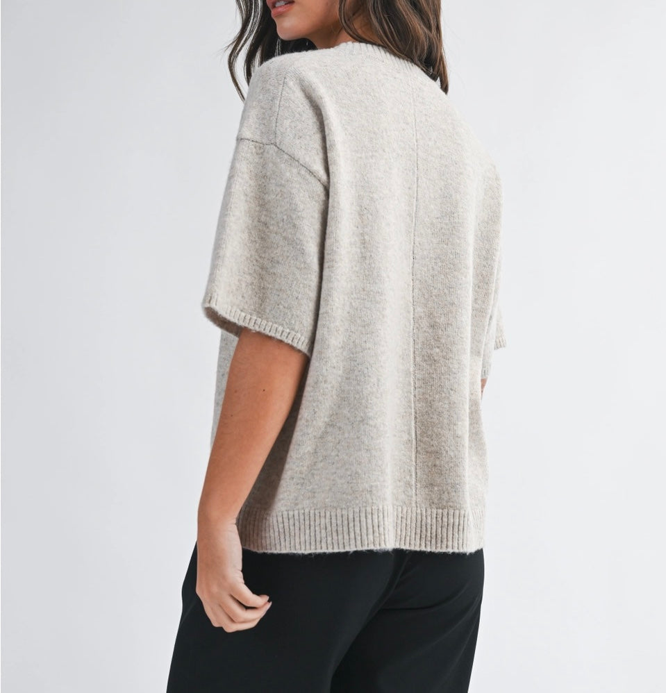 Short Sleeve Knit Sweater