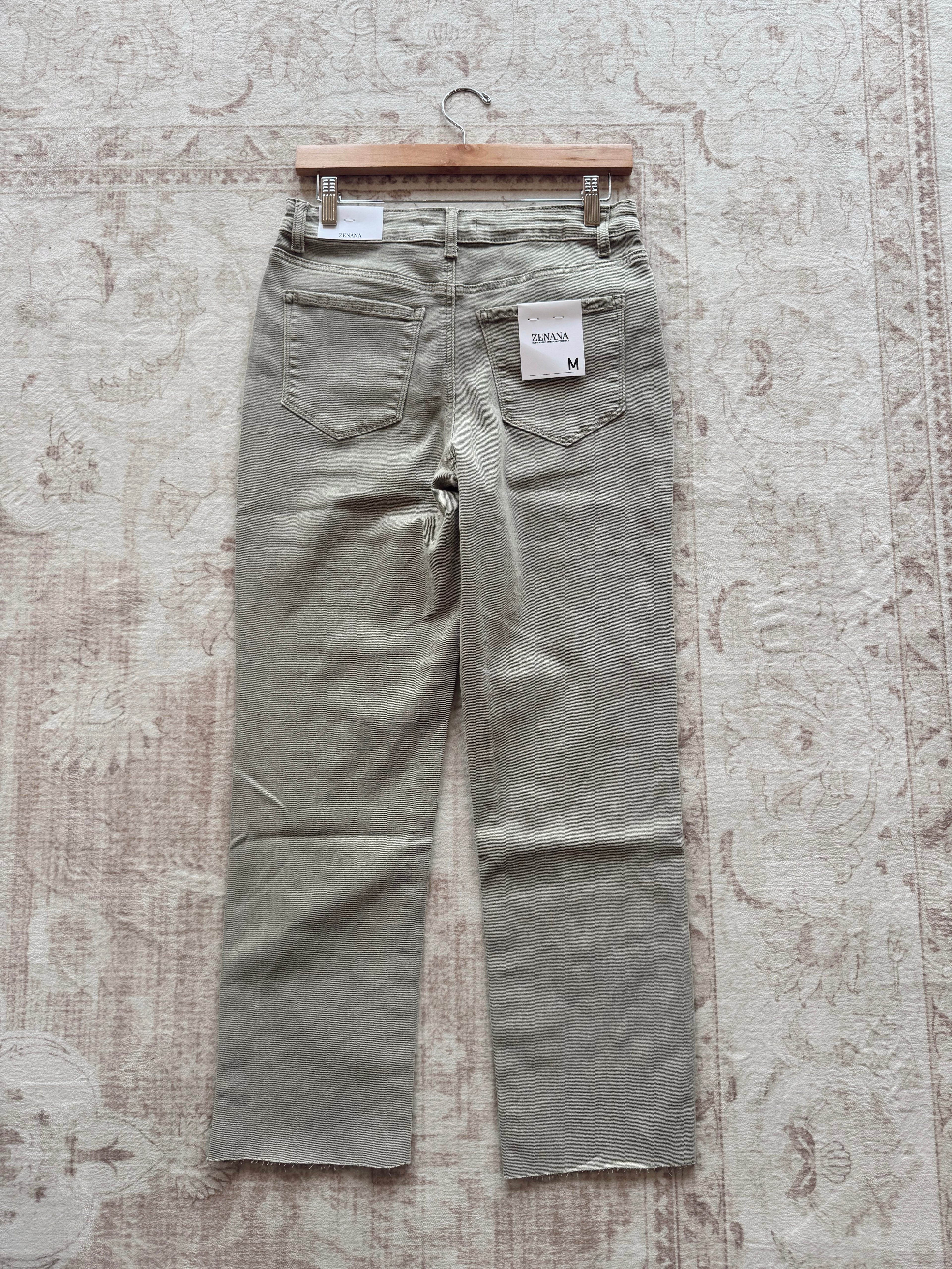 The Best Zenana Jeans - Light Olive