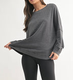 Ribbed Waffle Pullover