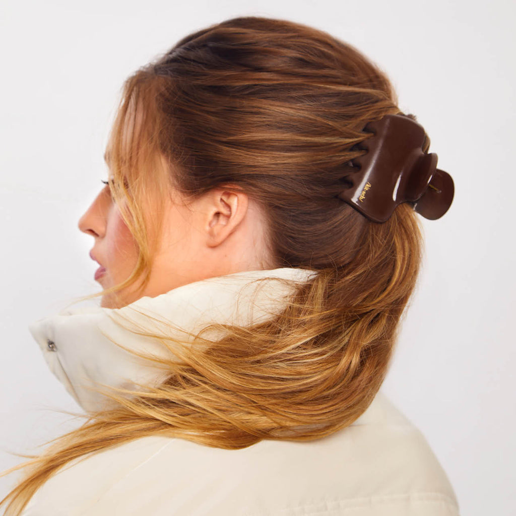 Large Puffy Cloud Clip - Chocolate