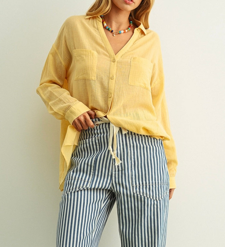 Golden Butter Button Up