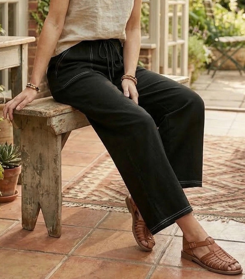 Relaxed Drawstring Knit Pants