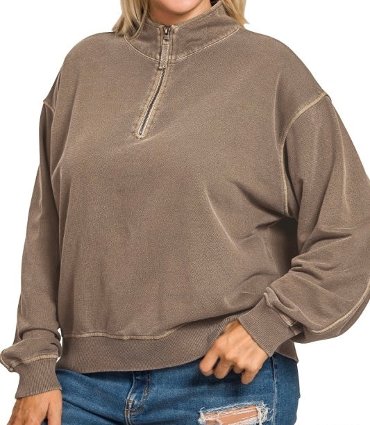 Washed Terry Pullover