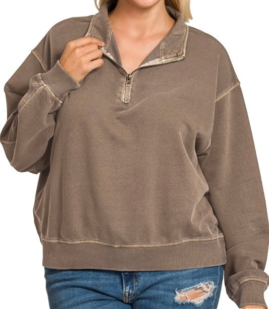 Washed Terry Pullover