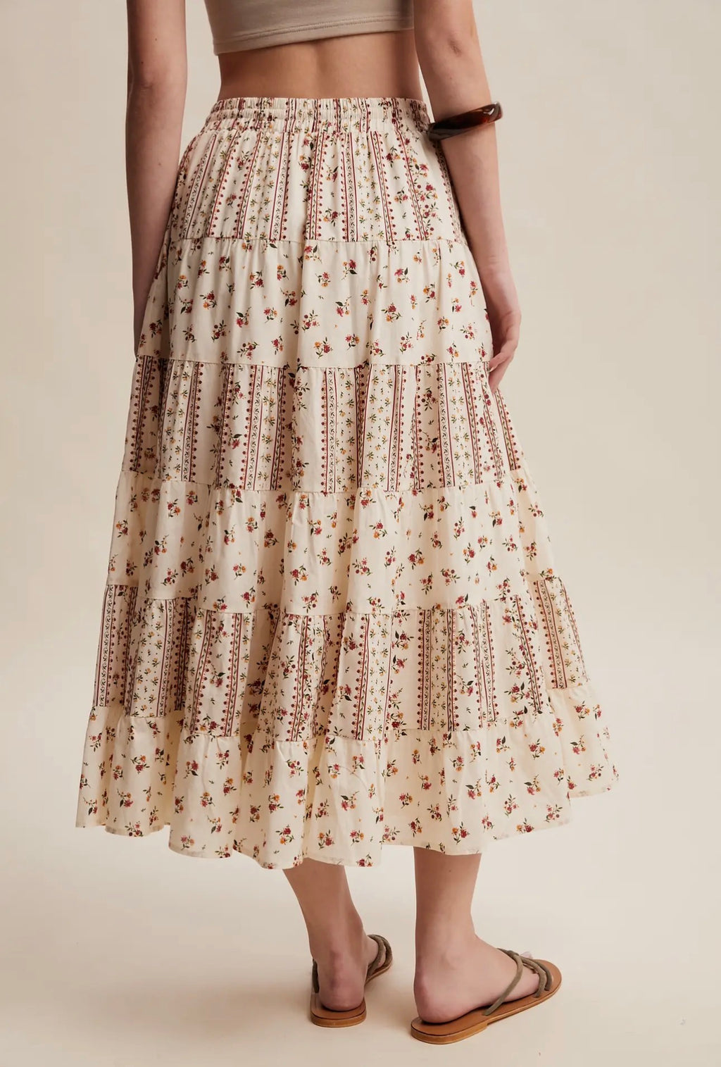 Mixed Print Spring Day Skirt