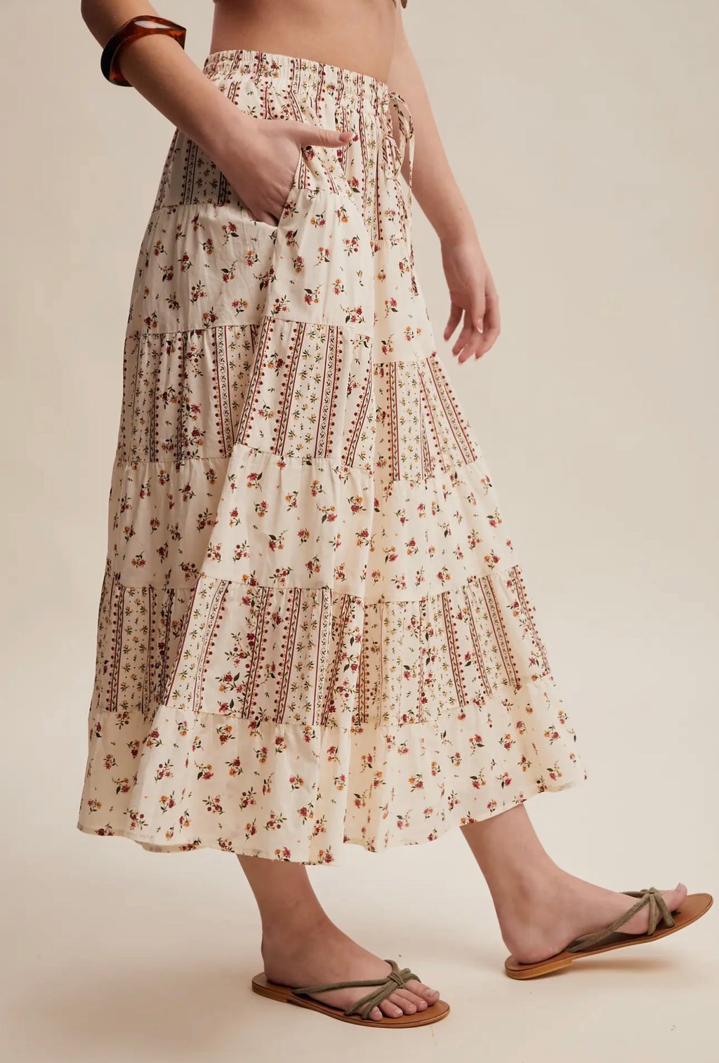 Mixed Print Spring Day Skirt