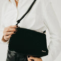 Suede Harper Shoulder Bag - Black