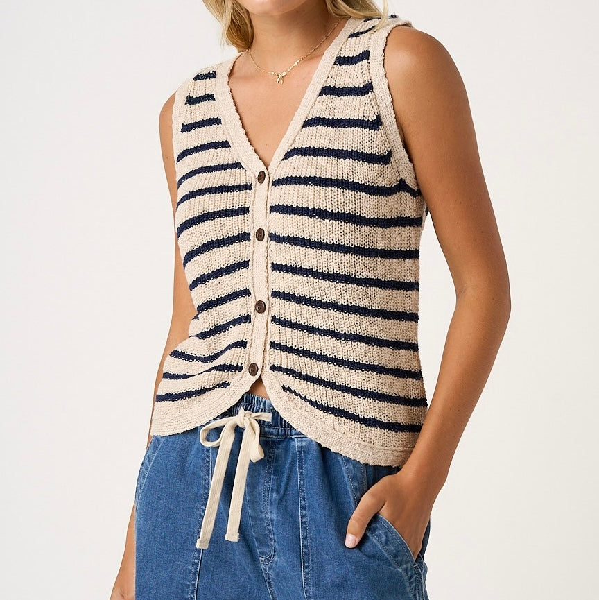 Knit Navy Girl Sweater Vest