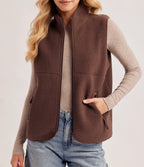Espresso Sherpa Fleece Vest